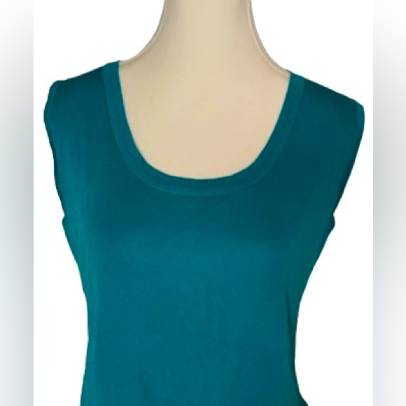 Ming Wang Tops - Ming Wang Turquoise Sleeveless Tank Top Medium Knit Aqua Blue Designer Sweater